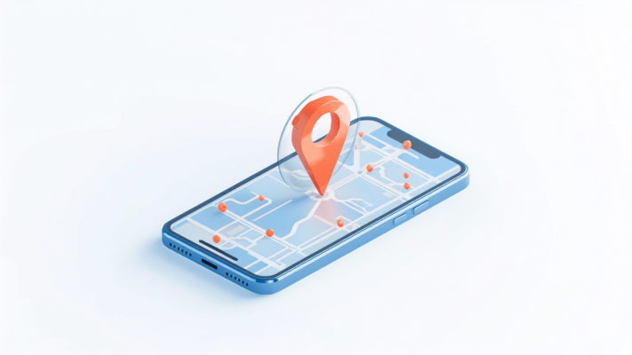 スマートフォンのGoogleマップに表示された店舗の位置ピン