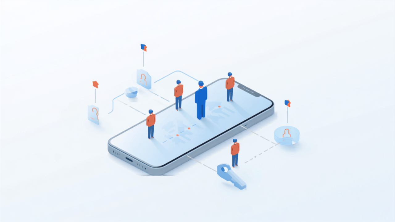 スマートフォンでビジネスプロフィールのユーザーとアクセス権を確認するイメージ