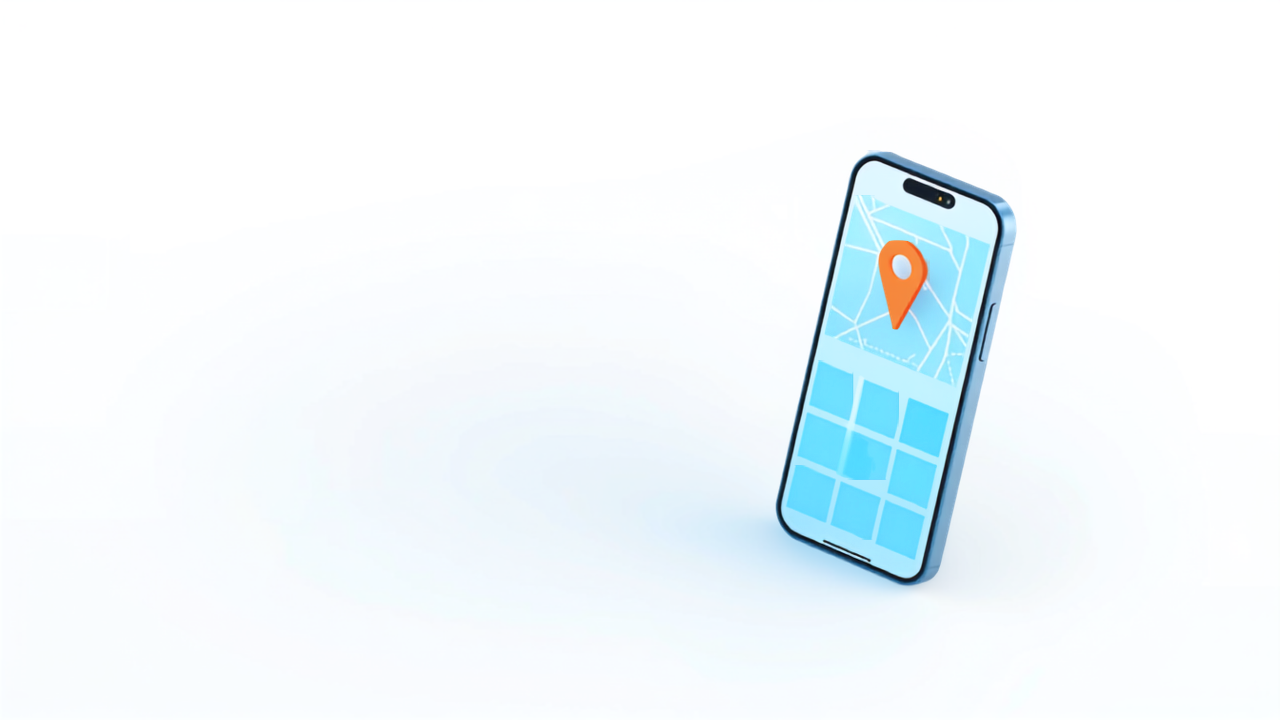 スマートフォンのGoogleマップで店舗が見つかる様子のイラスト