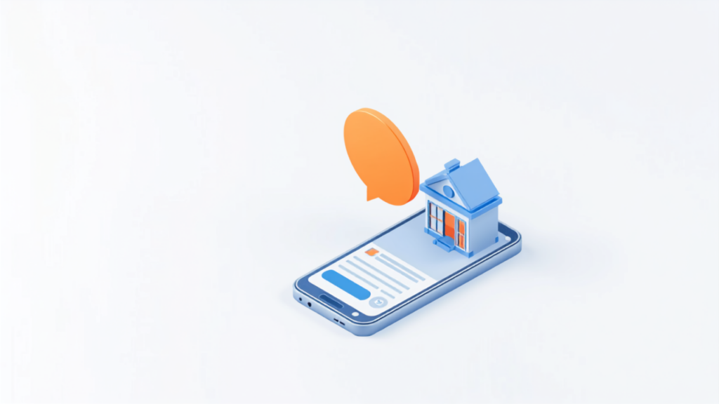 スマートフォンに表示されたGoogleビジネスプロフィールとMEO投稿のイメージ