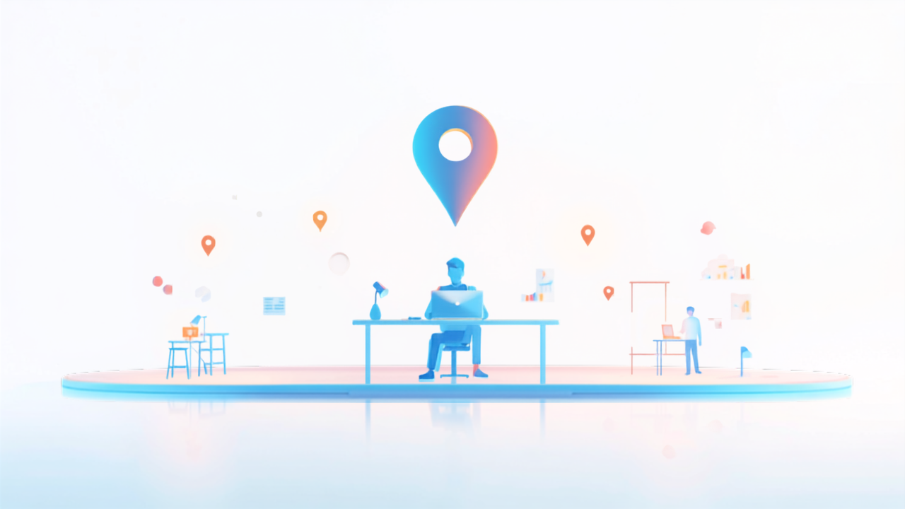 Googleマップ順位を決める3要素を表すイラスト