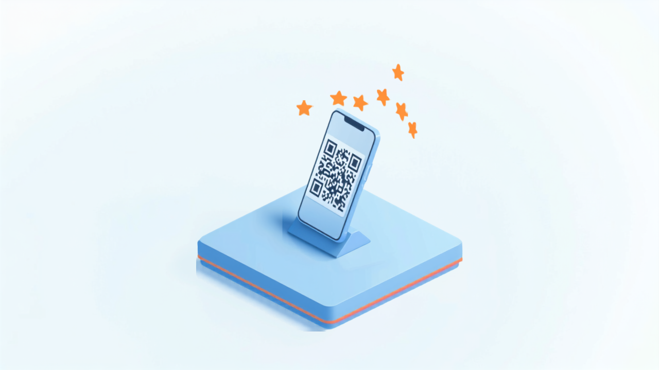 QRコードで口コミ依頼を仕組み化するイラスト