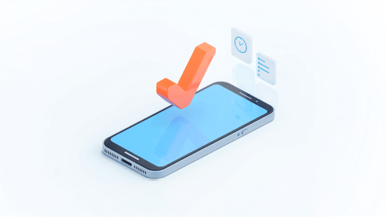 スマートフォンで開業日を設定する手順を表すイラスト